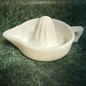 Milk glass vintage Sunkist juicer